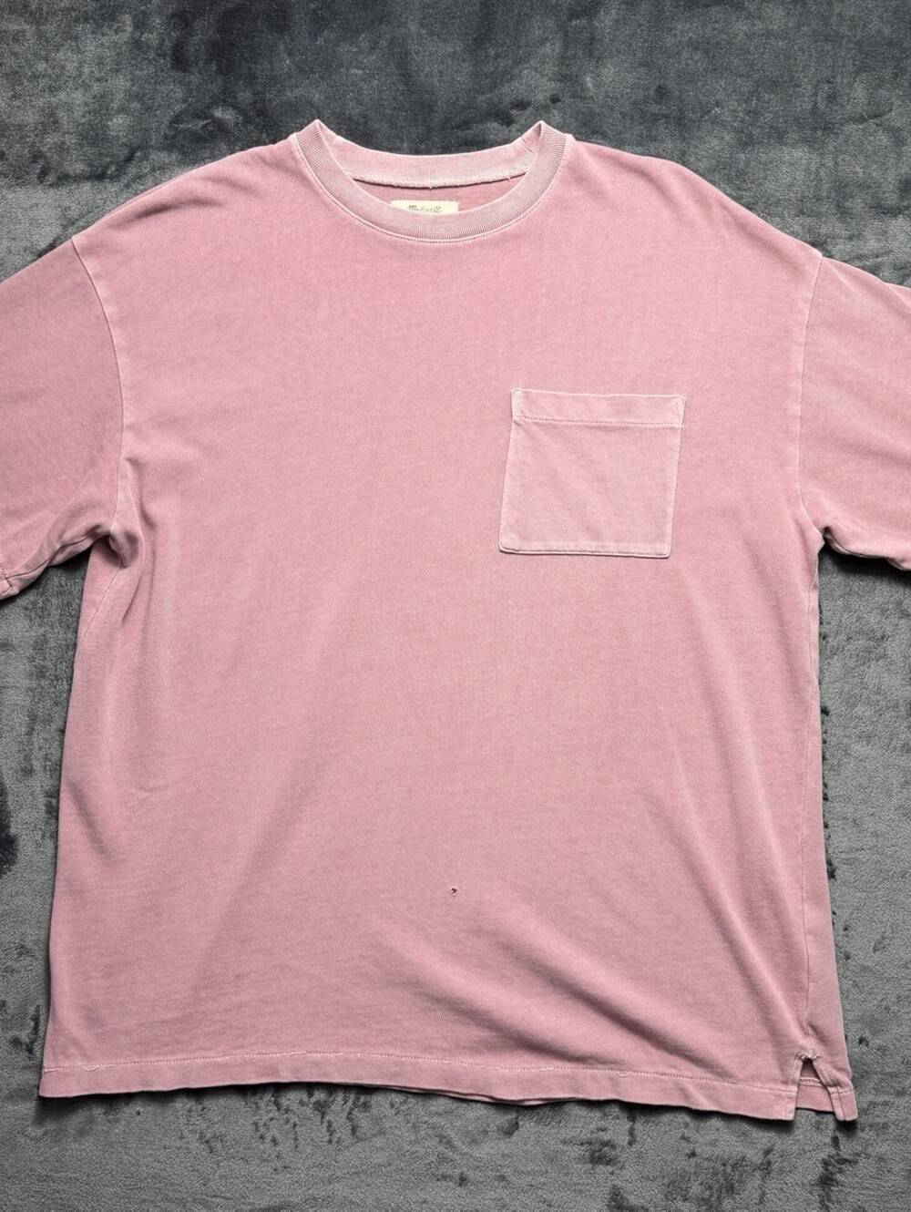 Madewell Mauve Dusty Pink Pocket Tee Shirt Oversized Drop Shoulder Womens Small
